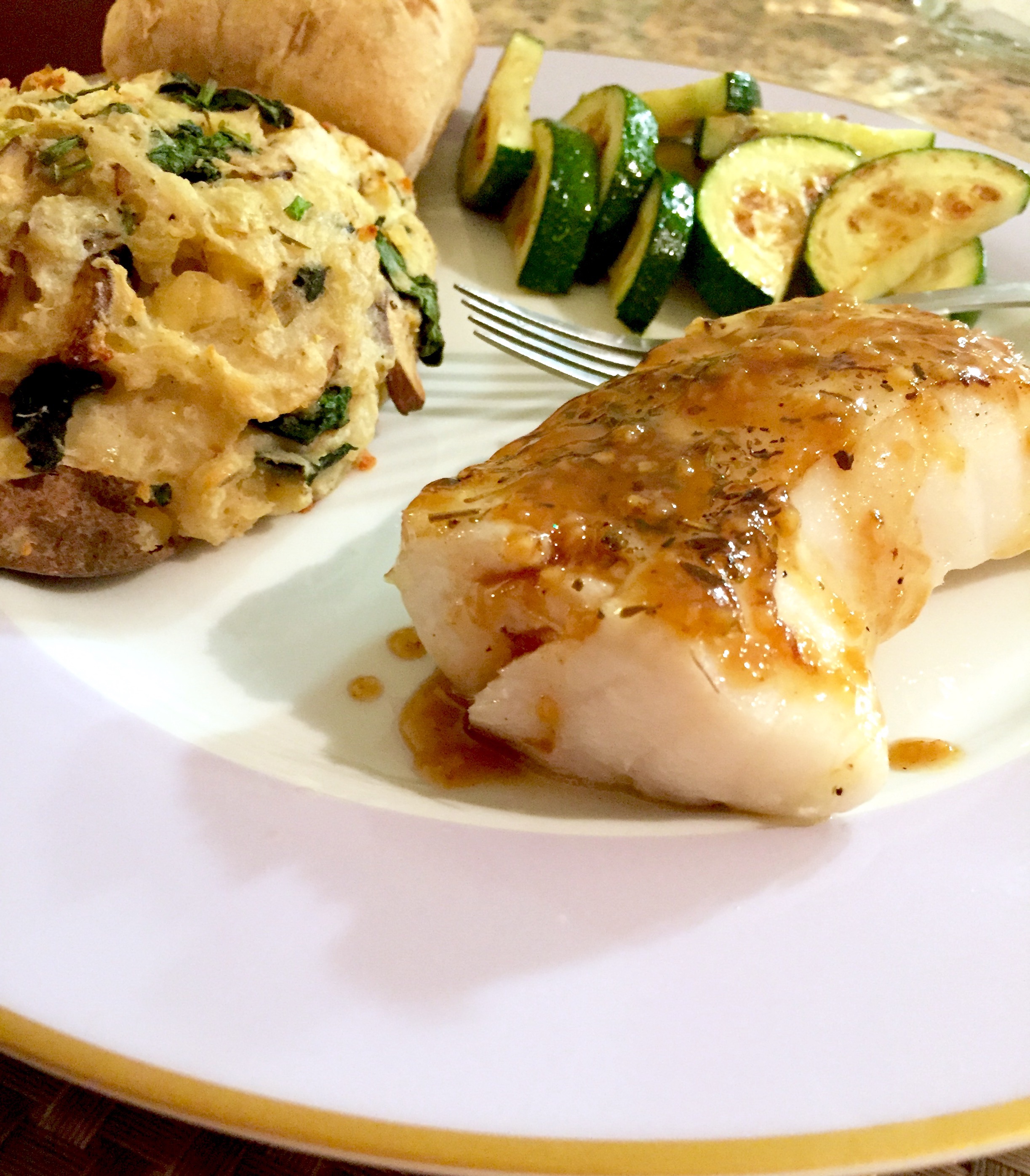 Panseared Sea Bass with Orange Maple Glaze