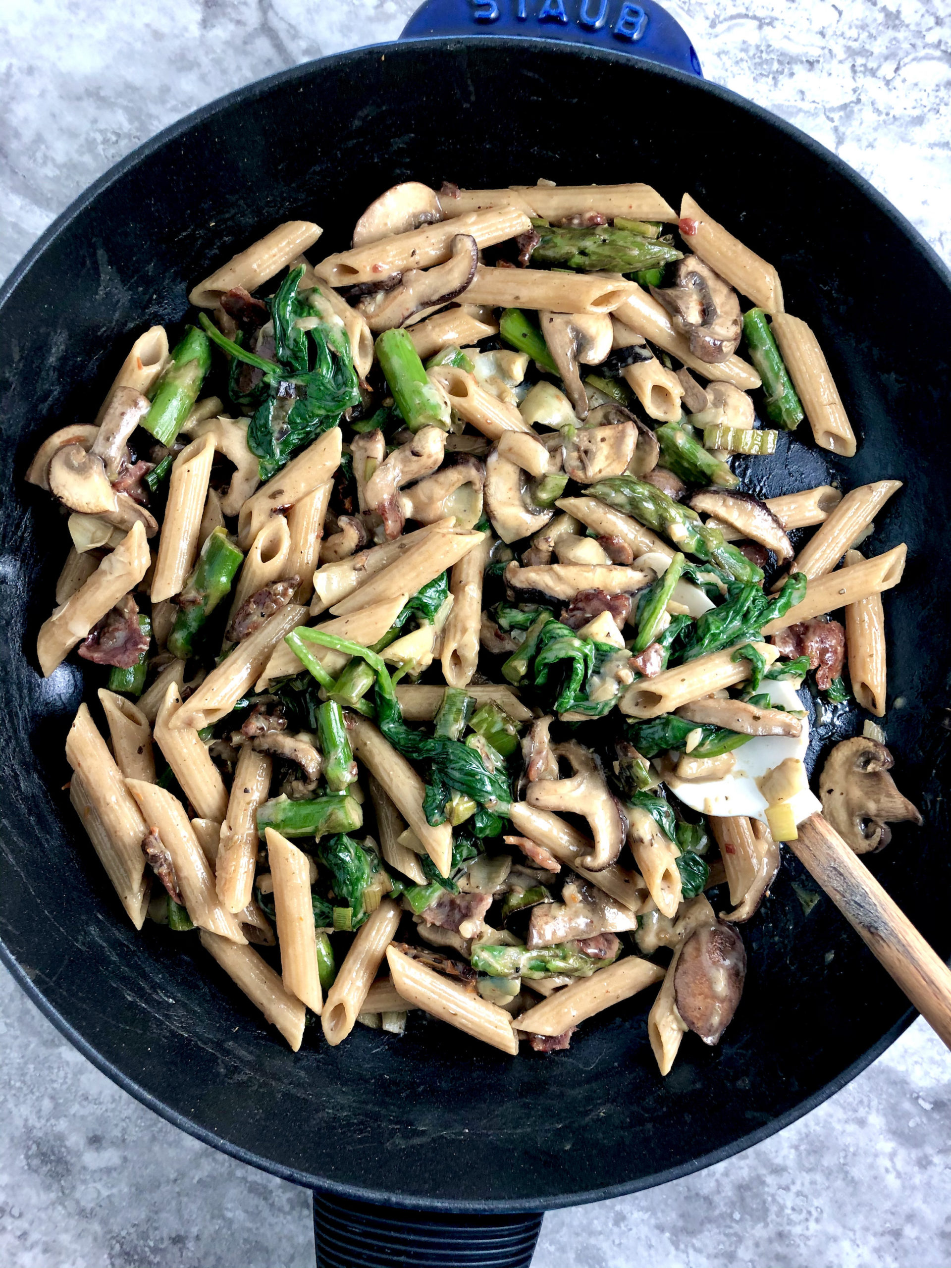 Creamy Spring Vegetable and Truffle Penne MAK and Her Cheese