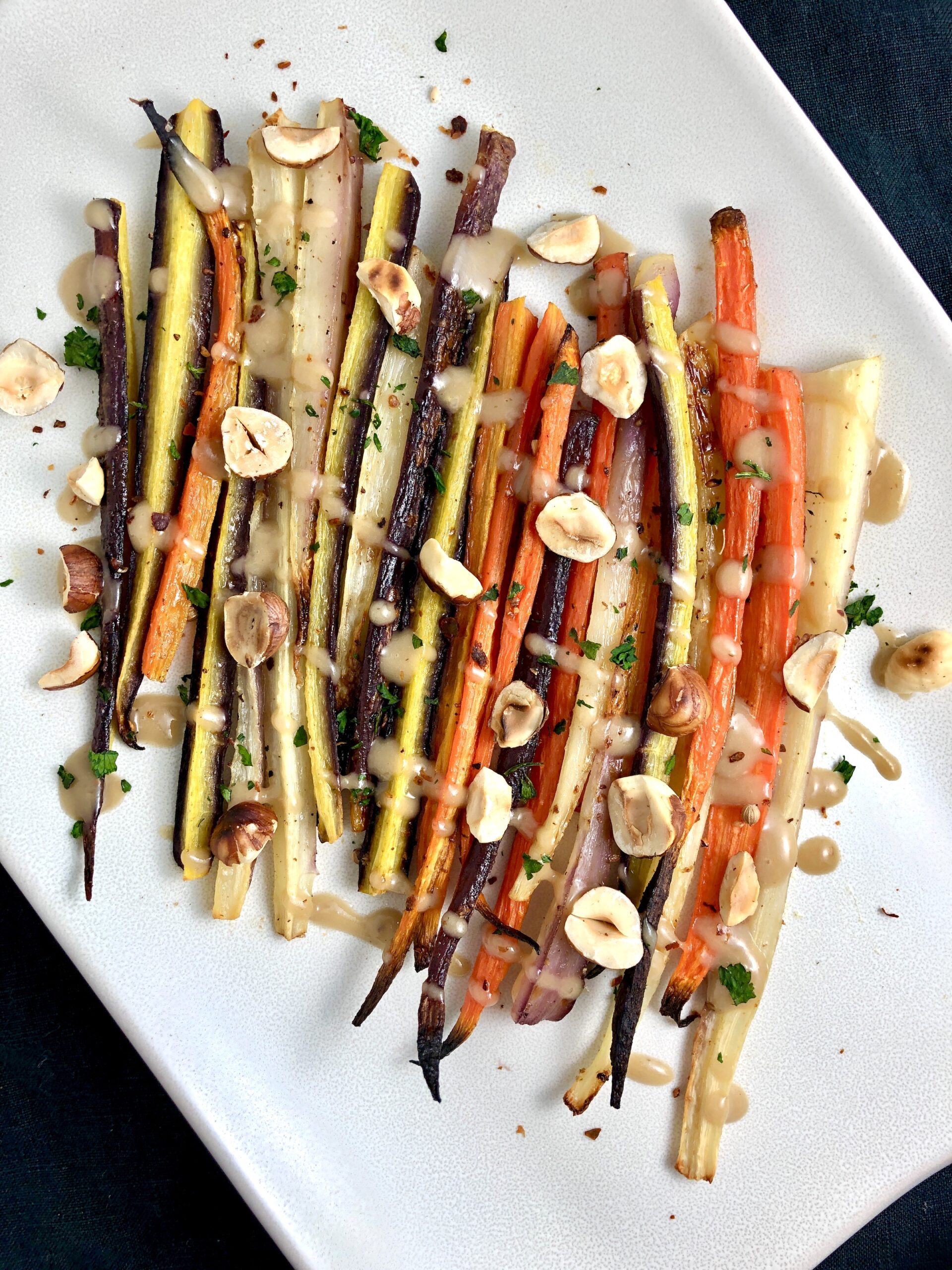 Maple Roasted Carrots with Tahini Glaze MAK and Her Cheese