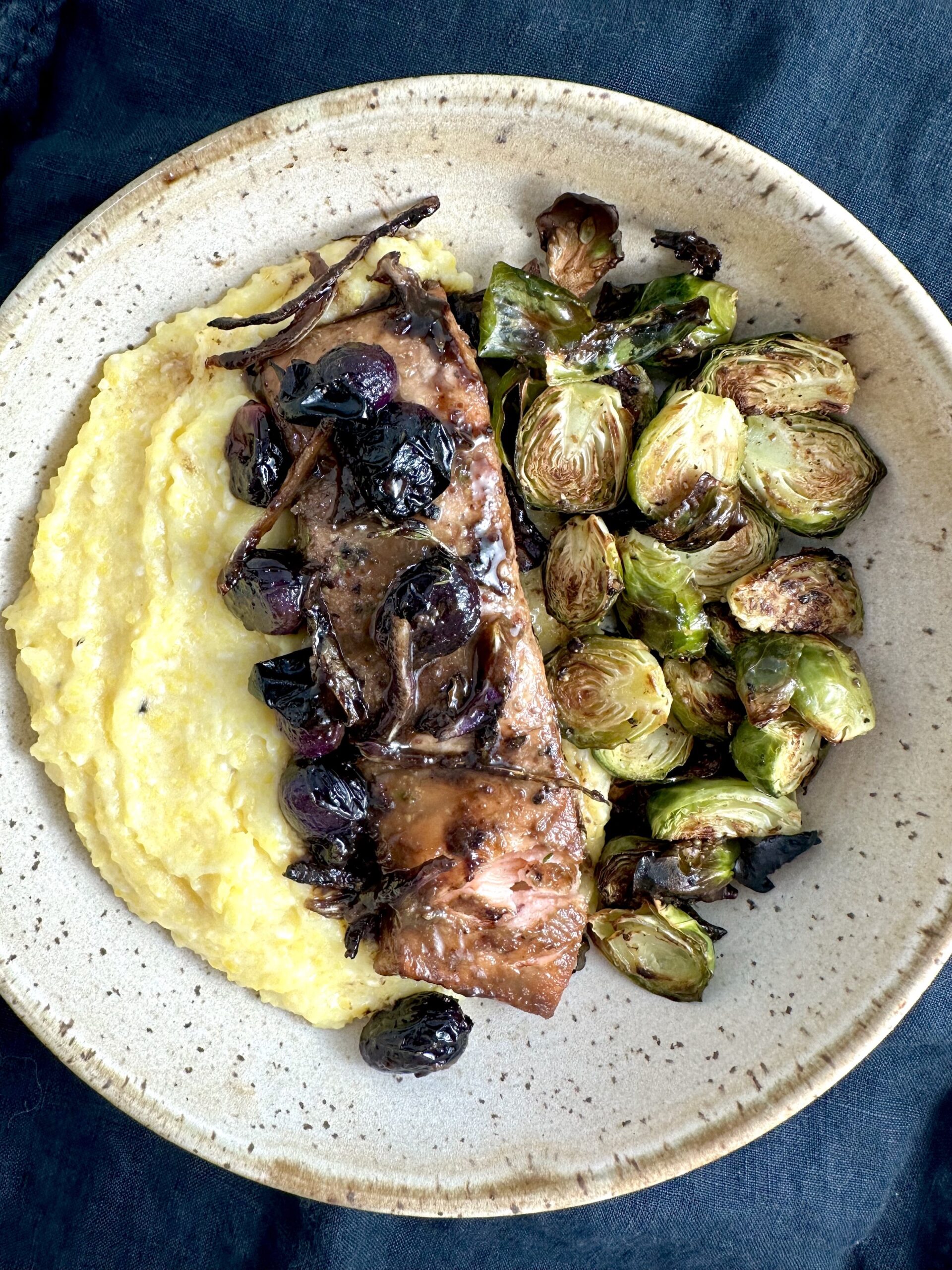 Balsamic Salmon with Roasted Grapes MAK and Her Cheese